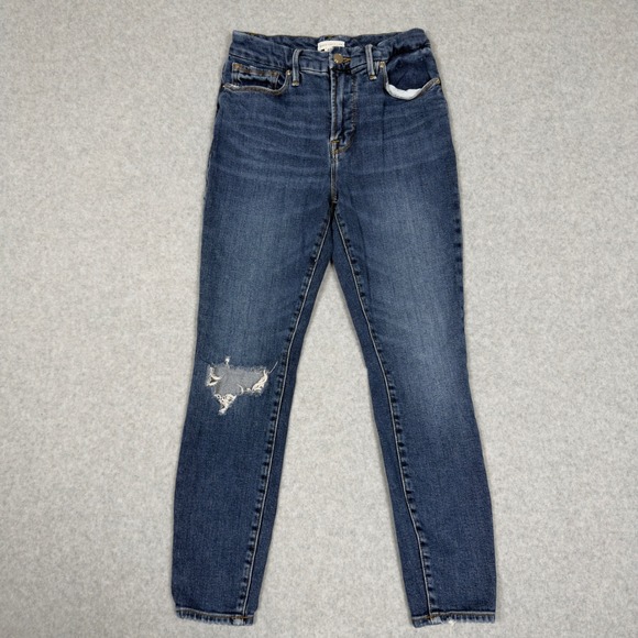 Good American Denim - Good American Good Legs Distressed Skinny Jeans Medium Wash Size 2/26